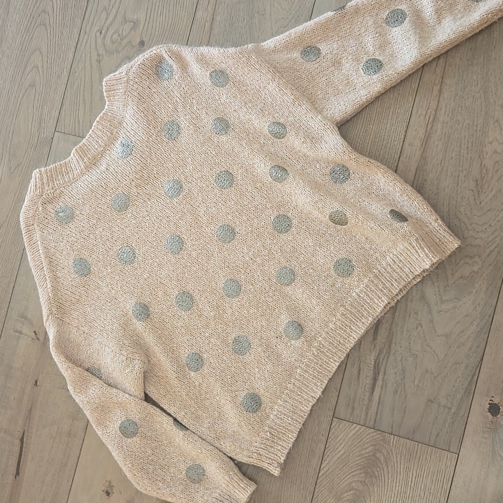Womens Essential Antwerpe Pullover Polk A Dot Sweater Drop Sleeves Sz Small - Picture 4 of 4